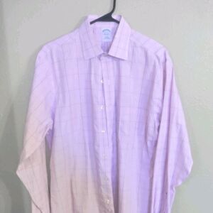 Brooks Brothers Lavender Checkered Dress Shirt